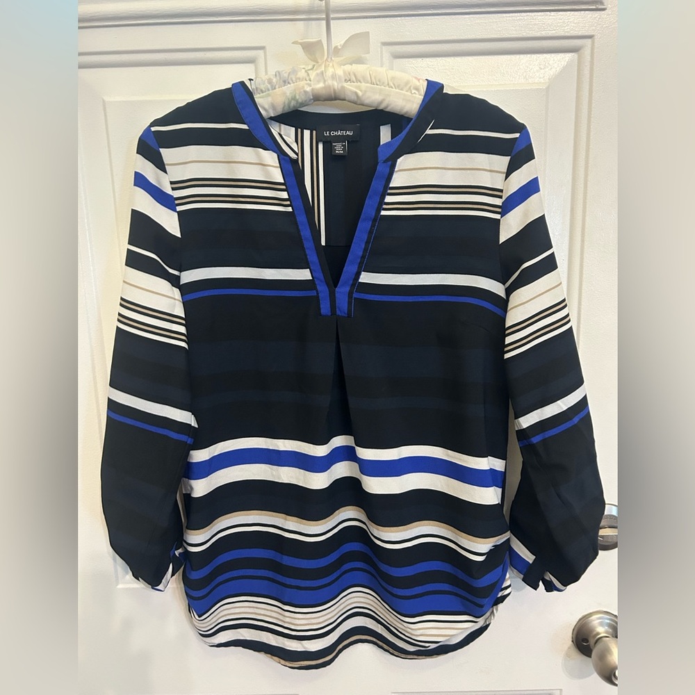 💙Le Chateau Women's Striped Blouse 🖤 Vintage c.2000’s